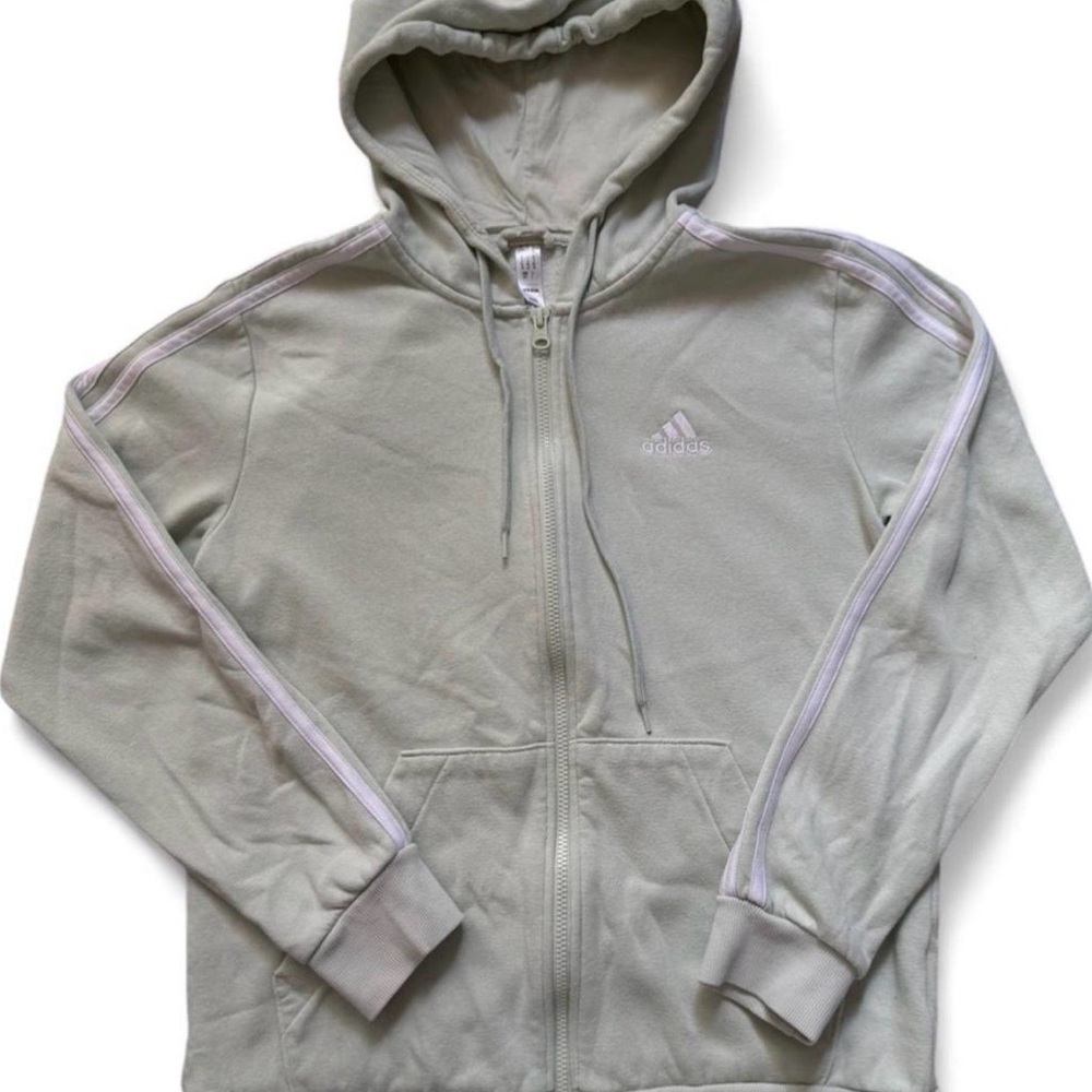 Adidas Women's Mint Green Zip-Up Hoodie - Picture 2 of 5